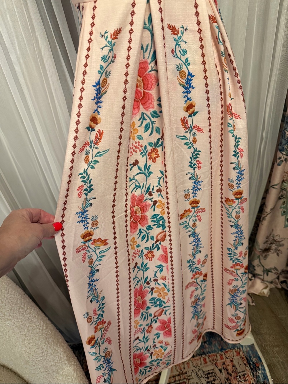 Floral Blush Pink Maxi Dress - Picture 3 of 9